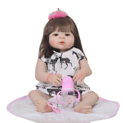 

Mini 11 Reborn Babies Girl Realistic Peanut Dolls Full Silicone Vinyl Body Can Bathe Alive Newborn Baby Doll Wear pink Rompers