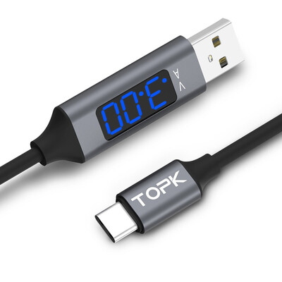 

TOPK D-Line2 USB Type C CableVoltage&Current Display Type-C Fast Charging Data Sync USB-C Cable for Xiaomi A1 Samsung S9
