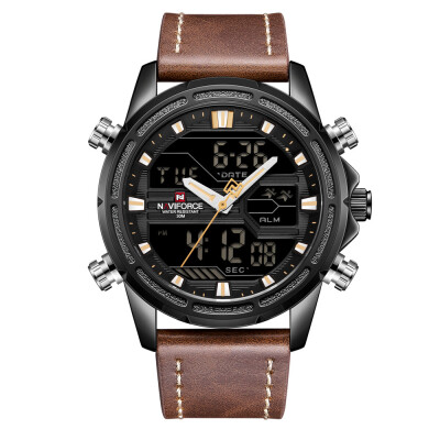 

NAVIFORCE Men\s Business Waterproof Double Core Calendar Wrist Watch