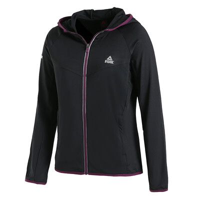 

PEAK womens sweater fall winter new hooded cardigan sports&leisure training jacket jacket DF683062 black X3L code