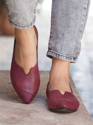 

2018 European&American Wish New Flat Bottom Pure Color Tip-in Leisure Womens Fashion Single Shoes DP0083