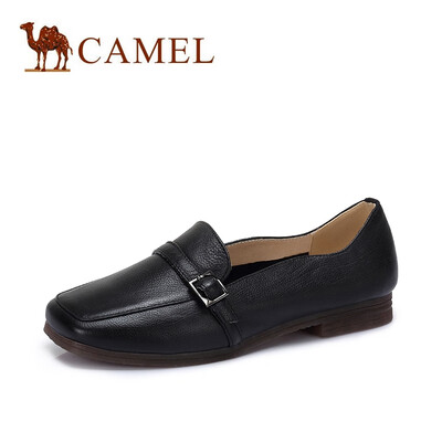 

Camel CAMEL ladies simple British buckle square head low heel shoes A915046197 black 35
