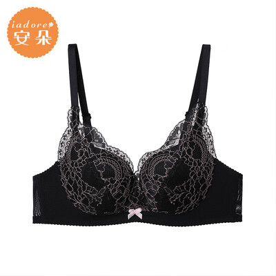 

An Lifangs Anduo no steel ring on the support chest thick cup gathered side red underwear HB0172U black BLK 80A