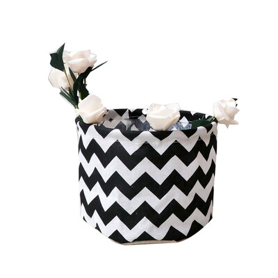 

Water-Resistant Lovely Cloth Art Storage Bucket Foldable Makeup Storage Basket Small Desktop Organizer