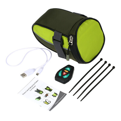 

Lixada Lightweight USB Rechargeable Reflective Bike Bicycle Saddle Bag with LED Signal Light Outdoor Cycling Safety Bike Seat Bag