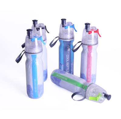 

Bicycle outdoor sports spray cup Portable water bottle plastic double layer creative fitness cup