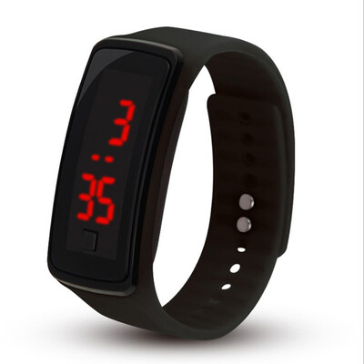 

Unisex Rubber Bracelet Red LED Digital Display Sports Wrist Gift Watch