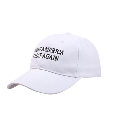 

Make America Great Again Adjustable Baseball Cap with Embroidery Unisex Flag Cotton Hats Letter Sport Gorras Casquette White With