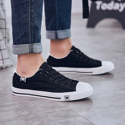 

Pull back Warrior classic lace wild men&women couple models solid color low to help casual canvas shoes WXY709T white 39