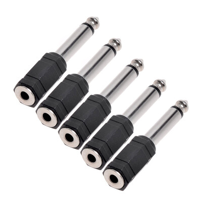 

5 Pcs Headphone Jack Adapter Audio Stereo Plug 65mm Male to 35mm Female Earphone Jack Adapter Converter