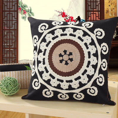 

Embroidery Cushion Cover Elephant Flower Pattern Cotton Pillow Home Decor Sofa Bed Decor Decorative Pillowcase 4545 cm