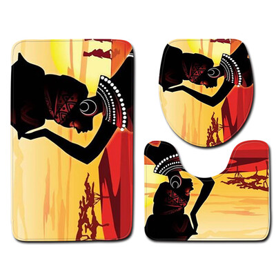 

4pcsset Turtles Printed Pattern Bathroom Decoration Water-resistant Shower Curtain Pedestal Rug Lid Toilet Cover Mat Non-slip Bat