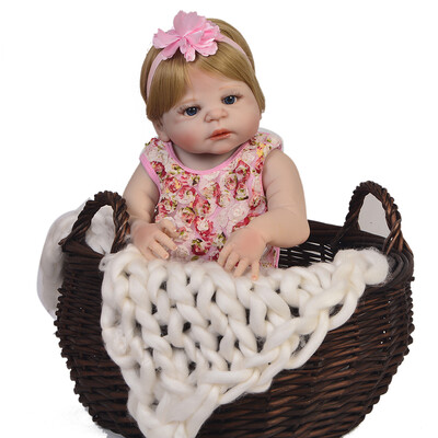 

2017 Fashion Full Silicone Reborn Vinyl Dolls Realistic Simulation 23 Girl Babies Doll Toy For Kids Christmas Gifts
