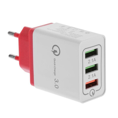 

3 Ports USB Quick Charge 30 Charger Fast Charging QC30 Adapter Mobile Phone Wall Charger for iPhone 8 Plus Samsung Promotion