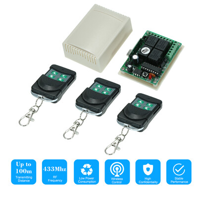 

433Mhz DC 12V 4CH Universal 10A Relay Wireless Remote Control Switch Receiver Module&3PCS 4 Key RF 433 Mhz Transmitter Remote