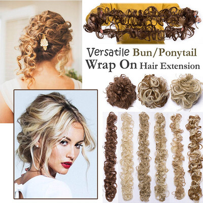 

Scrunchie Updo Wrap Curly Messy Bun Ponytail Hair Piece Chignons Hair Extensions