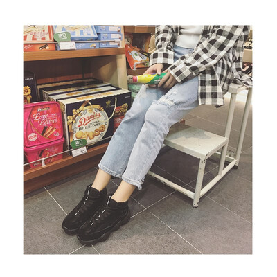 

2018 autumn new mesh casual shoes sports shoes womens shoes trend old shoes flat with coconut shoes