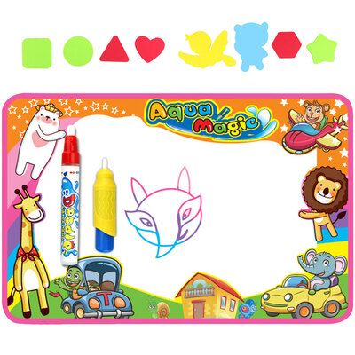 

Doodle Mat Water Drawing Mat With 2 Pens&8 Molds for Kids Educational Toy Gift No Mess Magic Painting Mat 283"x205" L