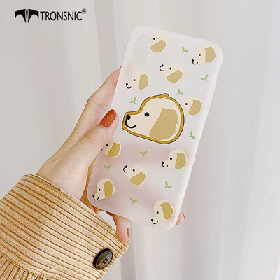 

TRONSNIC Moon Animal Dogs Love Hearts Phone Case for iPhone XS MAX Matte Loves Case White Silicone Covers Capa