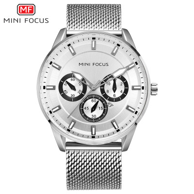 

MINI FOCUS MF0178G Men Watch Quartz Stainless Steel Strap Simple Wristwatch Time Display Fashion Casual 3ATM Waterproof Luminous H