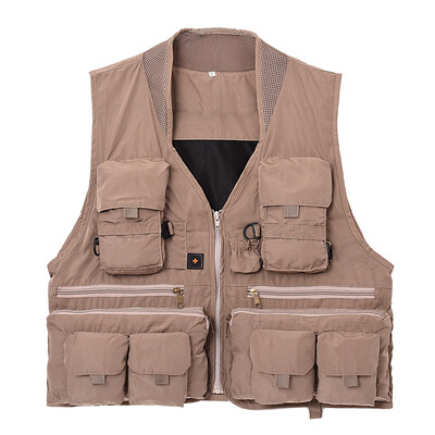 

Outdoor Fishing Waistcoat Sleeveless Mesh Mens Fishing Jacket Multi-pockets Vest for Photography Fishing Hunting Climbing
