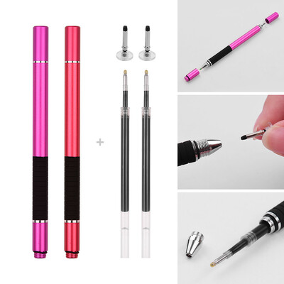 

2 in 1 Precision Stylus Pen with Refill&Disc Tip Capacitive Touchscreen Stylus Pen For Cellphone Tablet Pack of 2pcs SilverSi