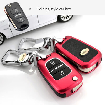 

Car Accessories Car Key Case Keychain For Hyundai Azera Veloster ix35 SONATA ELANTRA Rohens Top Layer Leather Cover Shell