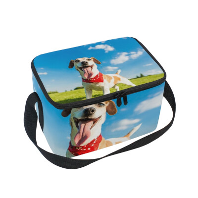 

ALAZA Lunch Box Insulated Lunch Bag Large Cooler Funny Dog Outside Nature Tote Bag