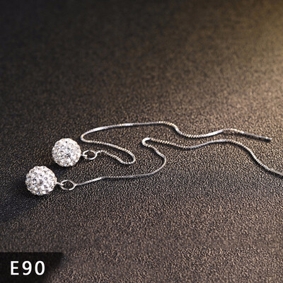 

925 Sterling Silver Ball Stud Earrings Beaded Earrings Accessories