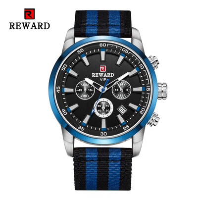

REWARD 63090 Six-pin Waterproof Calendar Nylon Belt Watch
