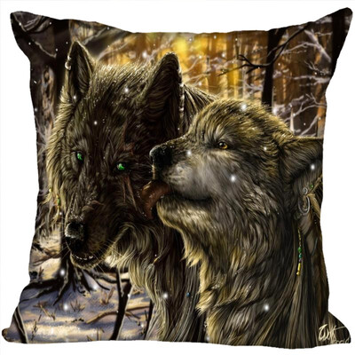 

Wolf Hot Sale Pillow Case High Quality New Years Pillowcase Decorative Pillow Cover For Wedding Decorative Christmas 35x35CM