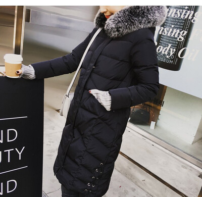 

New casual winter women jacket coat 2018 long Winter jacket Women fur collar parkas female Slim Winter Warm Coat Women
