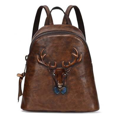 

Female Genuine Leather Backpack Woman Bag Schoolbag Daypack Cowhide Rucksack School Bags 2019 Top Quality Vintage Girl Handbag