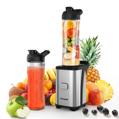 

Homgeek Mini 350W Fruit&Vegetable Single Serve Juice Extractor Personal Smoothie Blender Detachable Food Processor Vegetable F