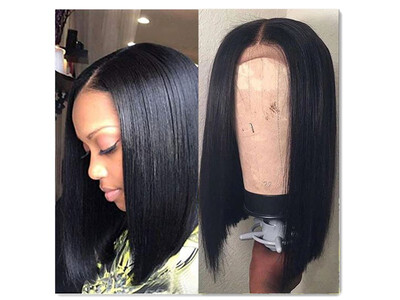 

Short Bob Remy Human Hair Lace Wig Brazilian Virgin Hair Natural Color Pre Plucked Lace Frontal Wig For Black Women Short Bob Wig