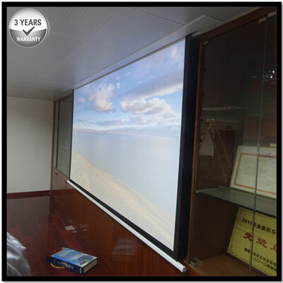 

E6SWG 11 Matte grey Hidden in ceiling electric professional projection screen for Home CinemaCeiling Hanging Screen