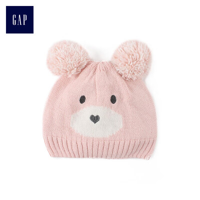 

GAP flagship store childrens clothing baby girl baby bear pattern pom-pom small cap 337275 dust color  M