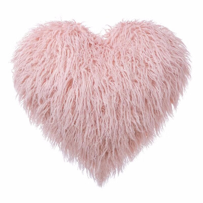 

Luxury Warm Faux Fur Cushion Pink Heart Shape Long Plush Pillow Winter Imitation Mink Fur Cushion For Bed Sofa Tatami Home Decor