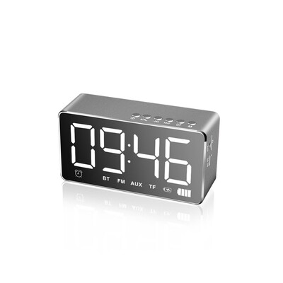 

Multifunction LED Livingroom Alarm Clock Portable BT Wireless Mini Subwoofer Speaker with Mirror Function