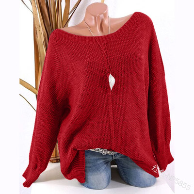 

Leisure wide delivery round neck long sleeved sweater