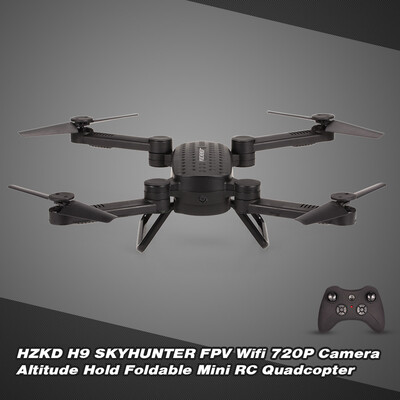

HZKD H9 SKYHUNTER FPV Wifi 720P Camera Headless Mode One Key Return 3D Flip Altitude Hold Foldable Mini RC Drone Quadcopter