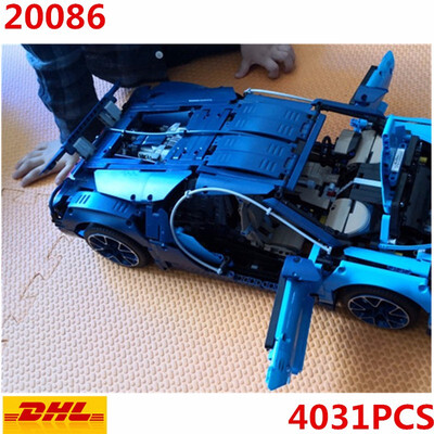 

New Lepin 20086 Technic Series Bugatti Supercar Racing Blue Chiron Building Blocks Bricks Toy Legoing 42083 Kids Gift