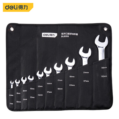 

Deli deli mirror double open end wrench set double end wrench 10 piece set 6-32mm DL0310