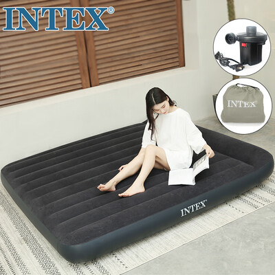 

INTEX 2019 line pull 64143 home built-in pillow air mattress outdoor camping air bed double folding bed 15220325cm recliner inflatable cushion moisture pad