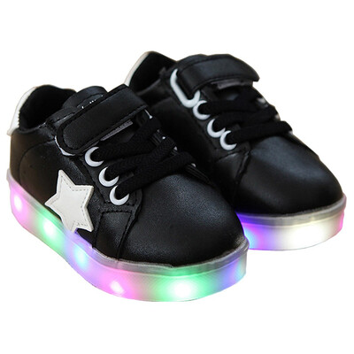 

Kids Shoes Boys&Girls Colorful Flashing LED Light up Shiny Shoes Children Antiskid Korean Style Trendy Sneakers
