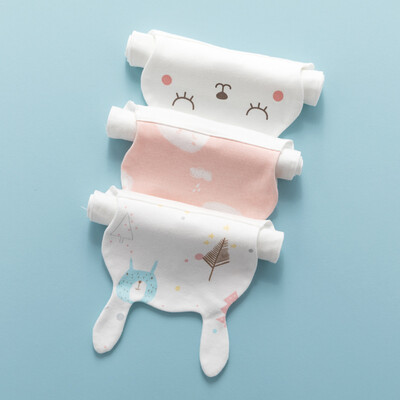 

WELLBER Baby sweat towel newborn children autumn&winter breathable gauze padded sling 3 into pink rabbit 5023cm