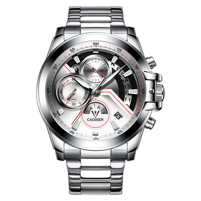 

Cadisen Watch Men Sport Chronograph Clock Quartz Wristwatch Business Waterproof Watch Men