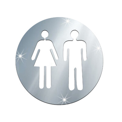 

Convenient 3D Toilet WC Man&Woman Mirror Wall Sticker DIY PET Home Removable Decoration Stickers