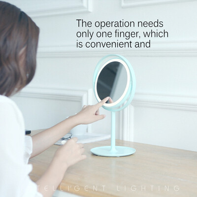 

NeillieN Led mirror lamp simple LED makeup mirror table lamp led makeup mirror with lampBedside lamp round makeup mirror