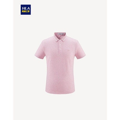 

HLA Haishu House Short Sleeve POLO Male 2019 Summer New Comfort Lapel Steps Pearl Short tHNTPD2R106A Pink 1F 17592Y 50